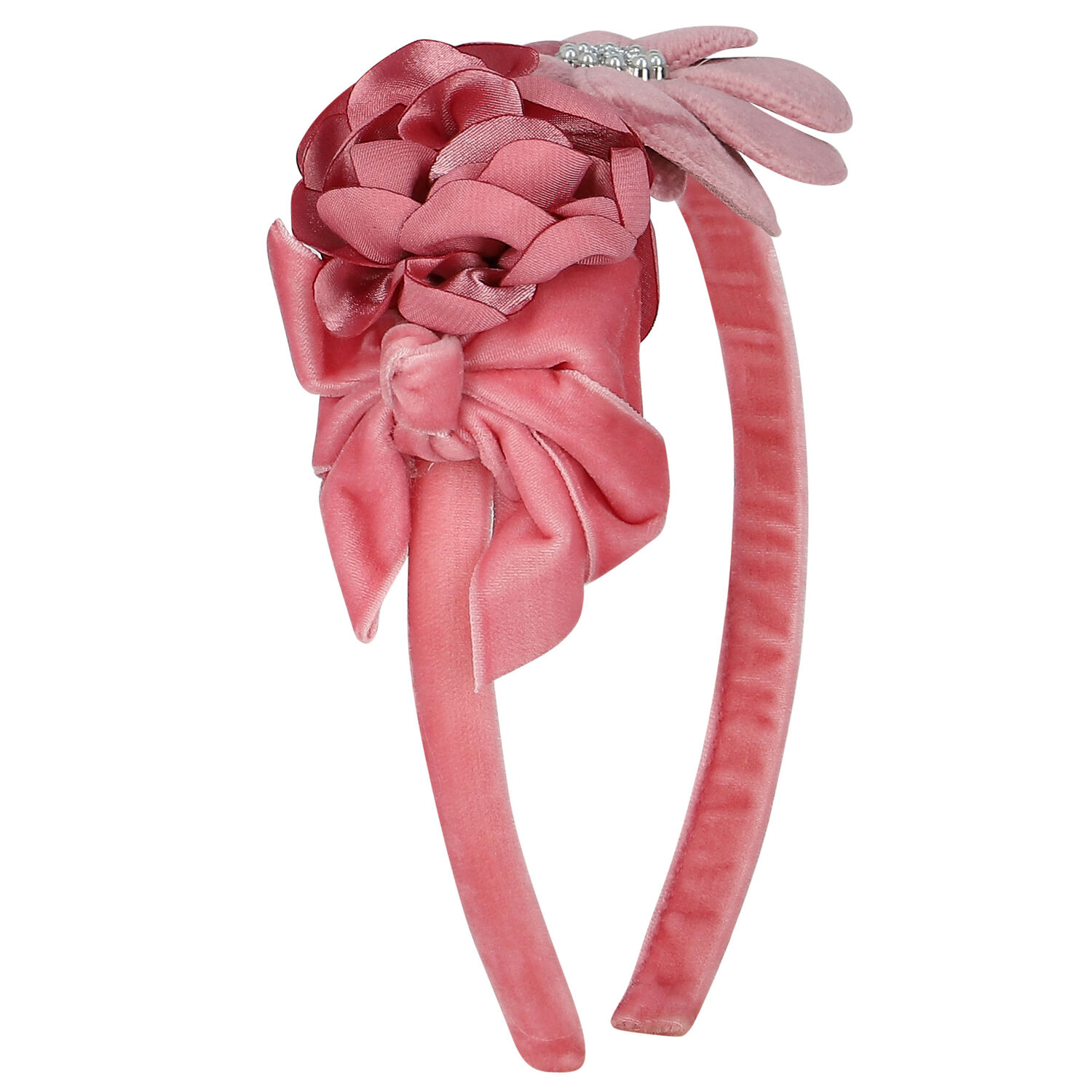 Girls Pink Floral Headband, 3, hi-res image number null
